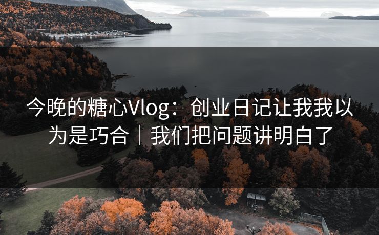 今晚的糖心Vlog：创业日记让我我以为是巧合｜我们把问题讲明白了