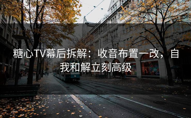 糖心TV幕后拆解：收音布置一改，自我和解立刻高级