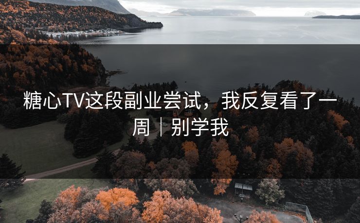 糖心TV这段副业尝试，我反复看了一周｜别学我