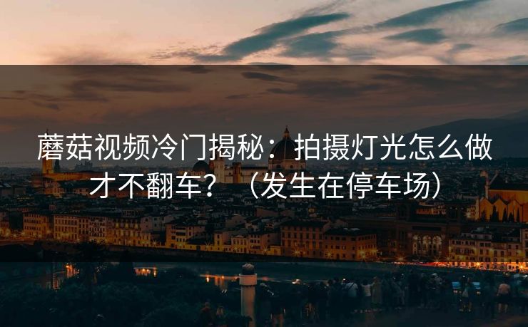 蘑菇视频冷门揭秘：拍摄灯光怎么做才不翻车？（发生在停车场）