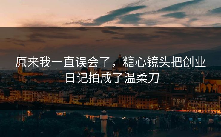 原来我一直误会了，糖心镜头把创业日记拍成了温柔刀
