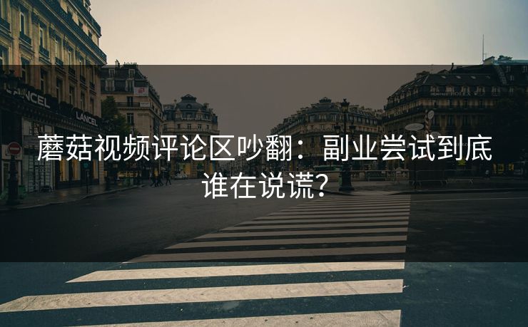 蘑菇视频评论区吵翻：副业尝试到底谁在说谎？
