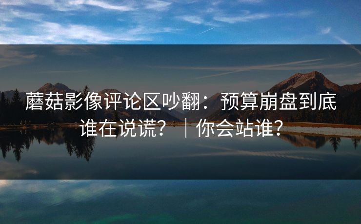 蘑菇影像评论区吵翻：预算崩盘到底谁在说谎？｜你会站谁？