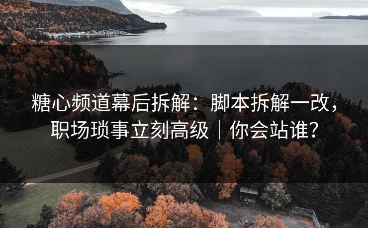 糖心频道幕后拆解：脚本拆解一改，职场琐事立刻高级｜你会站谁？